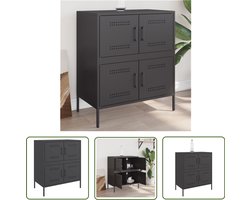vidaXL Industrieel Dressoir - Dressoir - Dressoir 68x39x79 cm staal zwart - Metalen Dressoir - Staaldressoir - Opbergmeubel
