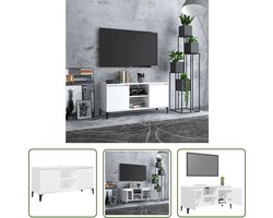 vidaXL Industrieel Meubilair - Tv-meubel - Tv-meubel met metalen poten 103,5x35x50 cm wit - Houten Tv-meubel - Wit Tv-meubel - Salontafel