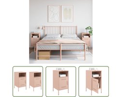 vidaXL Industrieel - Nachtkastjes - Nachtkastjes 2 st 36x39x68 cm staal roze - Roestvrijstaal - Vintage - Decoratie