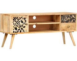 vidaXL Industrieel Tv-meubel - Tv-meubel - Tv-meubel 100x30x45 cm massief mangohout - Mangohout Tv-meubel - Vintage Tv-meubel - Retro Tv-meubel