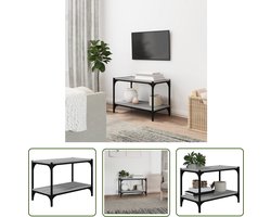 vidaXL Industrieel Tv-meubel - Tv-meubel - Tv-meubel 60x33x41 cm bewerkt hout en staal grijs sonoma eiken - Houten Tv-stand - Grijze Tv-bank - Compact Tv-meubel