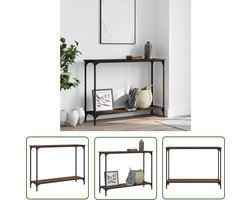 vidaXL Industrieel - Wandtafel - Wandtafel 101x30,5x75 cm bewerkt hout bruin eikenkleur - Houten Tafellamp - Entreehal - Livingroom