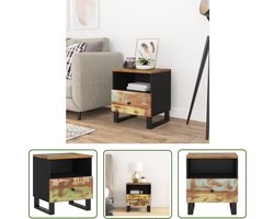 vidaXL Industriele Stijl - Nachtkastje - Nachtkastje massief gerecycled hout en bewerkt hout - Multifunctioneel - Vintage Kast - Houten Kast
