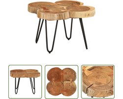 vidaXL Industriele Stijl - Salontafel - Salontafel 36 cm 4 boomstammen massief acaciahout - Acacia Hout - Vintage Meubilair - Landelijk Interieur