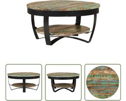 vidaXL Industriele Stijl - Salontafel - Salontafel 65x32 cm massief gerecycled hout - Houten Salontafel - Vintage Salontafel - Multifunctionele Tafel