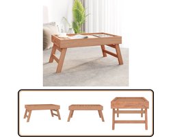 vidaXL Inklapbaar Dienblad Massief Teakhout Dienblad Teak - Serviesplank - Tafelkleed - Salontafel - Woonaccessoires