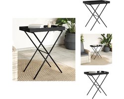 vidaXL Inklapbare Dienbladtafel - Inklapbare Dienbladtafels - Dienblad Tafel - Serveertafel - Dienbladtafel inklapbaar 65x40x75 cm poly rattan zwart