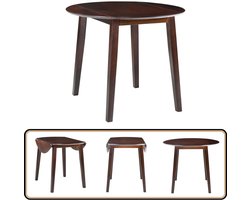 vidaXL Inklapbare Eettafel - Rond - MDF - Bruin Inklapbare Tafel - Eettafel - Salontafel - Kleine Tafel - Houten Tafel