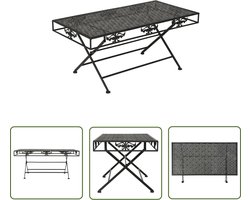 vidaXL Inklapbare Tafel - Salontafel - Salontafel vintage stijl inklapbaar 100x50x45 cm metaal zwart - Zwarte Salontafel - Vintage Salontafel - Metalen Salontafel