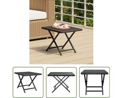 vidaXL Inklapbare Tafel - Tafel - Tafel inklapbaar 45x35x32 cm poly rattan zwart - Buistafel - Terrastable - Bistrotafel