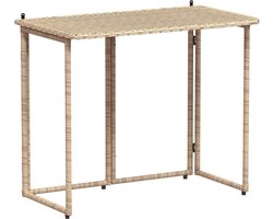 vidaXL Inklapbare Tuintafel 90x51x75 cm Beige