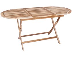 vidaXL - Inklapbare - Tuintafel - Naturel - 160 - x - 80 - x - 76 - cm - Massief - Teakhout