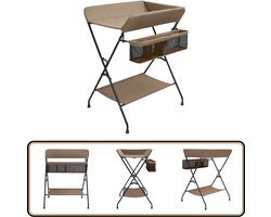 vidaXL inklapbare verschoontafel taupe Verschoontafel - Kindermeubilair - Babykamer - Luierverandtafel - Taupecleur