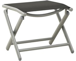 vidaXL inklapbare voetensteun zwart zilver Voetenbank - Voetensteun - Lounge Stoel - Tuinset - Buitentijd