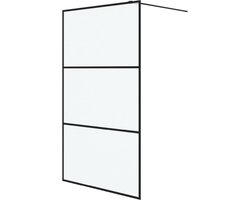vidaXL - Inloopdouchewand - 115x195 - cm - mat - ESG-glas - zwart