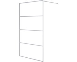 vidaXL - Inloopdouchewand - 115x195 - cm - transparant - ESG-glas - zilverkleurig