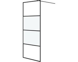 vidaXL - Inloopdouchewand - 80x195 - cm - halfmat - ESG-glas - zwart