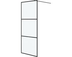 vidaXL - Inloopdouchewand - 80x195 - cm - mat - ESG-glas - zwart