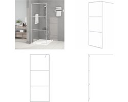 vidaXL Inloopdouchewand 80x195 cm transparant ESG-glas zilverkleurig - Douchewand - Douchewanden - Douchescherm - Badwand