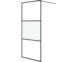 vidaXL - Inloopdouchewand - 90x195 - cm - halfmat - ESG-glas - zwart