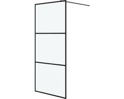 vidaXL - Inloopdouchewand - 90x195 - cm - mat - ESG-glas - zwart