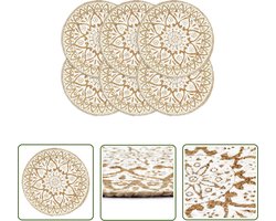 vidaXL Jute Placemats - Placemats - Placemats 6 st rond 38 cm jute wit - Ronde Placemats - Witte Placemats - Handgemaakte Placemats