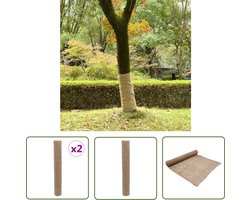 vidaXL Jute Stof - Rol Jute - Jute rollen 2 st 200 g/m² 1x50 m 100% jute - Jutemateriaal - Decoratieve Jute - Jute Gordijn