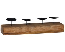 vidaXL - Kaarsenhouder - Naturel - 50 - x - 15 - x - 10 - cm - Massief - teakhout