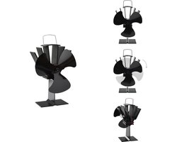 vidaXL Kachelventilator - Kachelventilators - Kachelventilatoren - Haardventilator - Kachelventilator met 3 vinnen zwart
