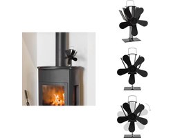 vidaXL Kachelventilator - Kachelventilators - Kachelventilatoren - Haardventilator - Kachelventilator met 5 vinnen zwart