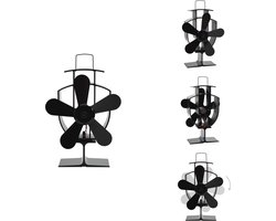 vidaXL Kachelventilator - Kachelventilators - Kachelventilatoren - Haardventilator - Kachelventilator met 5 vinnen zwart