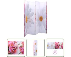 vidaXL Kamerdivider - Scheidingswand - Kamerscherm inklapbaar bloem 200x170 cm - Room Divider - Vloerschot - Wanddecoratie