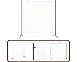 vidaXL Kamerscherm - 175x180 cm - Stof - Wit Kamerscherm - Scheidingswand - Privacy Screen - Woonaccessoires - Interieurdecoratie