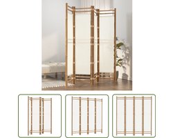 vidaXL Kamerscherm 4-panelen - 160 cm - Bamboe en canvas Kamerscherm - Bamboescherm - Scheidingswand - Privacy Screen - Woonaccessoires