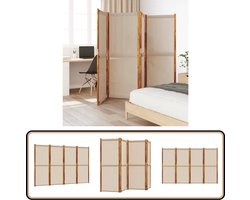 vidaXL Kamerscherm - 4 panelen - 280x180 cm - Taupe Kamerscherm - Scheidingswand - Privacy Screen - Room Divider - Acacia Hout