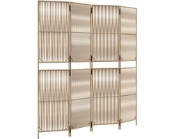 vidaXL - Kamerscherm - 4 - panelen - poly - rattan - beige