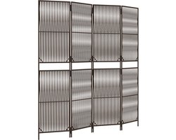 vidaXL - Kamerscherm - 4 - panelen - poly - rattan - bruin