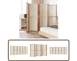 vidaXL Kamerscherm 6 panelen - 420x180 cm - Lichtgrijs Kamerscherm - Scheidingswand - Privacy Screen - Woonaccessoires - Acacia Hout