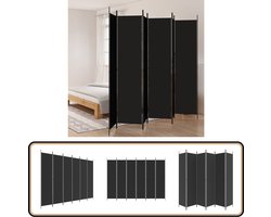 vidaXL Kamerscherm 6 panelen zwart 300x220 cm Kamerscherm - Scheidingswand - Privacy Screen - Zware Stoffen Wand - Zwarte Wanddecoratie
