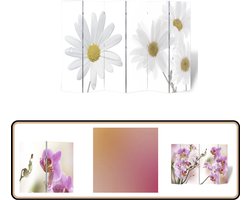 vidaXL Kamerscherm Bloem 217x170 cm Kamerscherm - Scheidingswand - Roomdivider - Vloerkleden - Meubilair