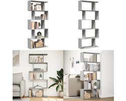 vidaXL Kamerscherm / boekenkast 5-laags 70x24x161 cm hout betongrijs - Boekenkast - Boekenkasten - Boeken Plank - Schappenkast