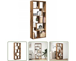 vidaXL Kamerscherm / boekenkast 67x25x161,5 cm hout oud houtkleur - Dynammometer Sleutel - Klikmechanisme - Gereedschapset - Drapers Tools - Monteursgereedschap