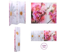 vidaXL Kamerscherm inklapbaar bloem 200x170 cm - Scheidingswand - Scheidingswanden - Ruimteverdeler - Ruimteverdelers