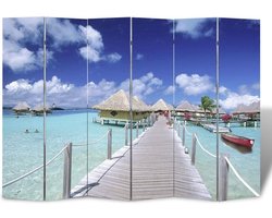 vidaXL - Kamerscherm - inklapbaar - strand - 217x170 - cm