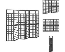 vidaXL Kamerscherm - Kamerschermen - Kamer Scherm - Kamer Schermen - Kamerscherm/trellis met 6 panelen 242,5x180 cm vurenhout zwart