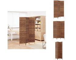 vidaXL Kamerscherm - Kamerschermen - Scheidingswand - Kamerverdeler - Kamerscherm met 3 panelen 122x180 cm waterhyacint bruin