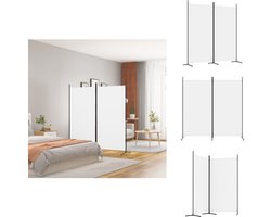 vidaXL Kamerscherm - Kamerschermen - Scheidingswand - Ruimteverdeler - Kamerscherm met 2 panelen 175x180 cm stof wit