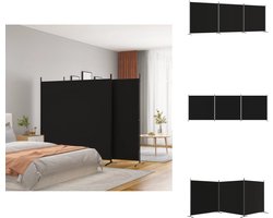 vidaXL Kamerscherm - Kamerschermen - Scheidingswand - Ruimteverdeler - Kamerscherm met 3 panelen 525x180 cm stof zwart