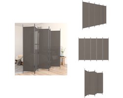 vidaXL Kamerscherm - Kamerschermen - Scheidingswand - Ruimteverdeler - Kamerscherm met 5 panelen 250x220 cm stof antracietkleurig