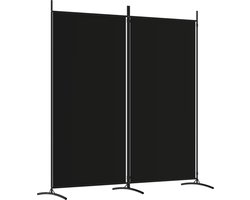 vidaXL - Kamerscherm - met - 2 - panelen - 175x180 - cm - stof - zwart
